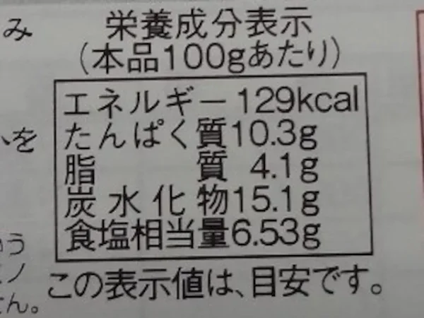 栄養成分表示