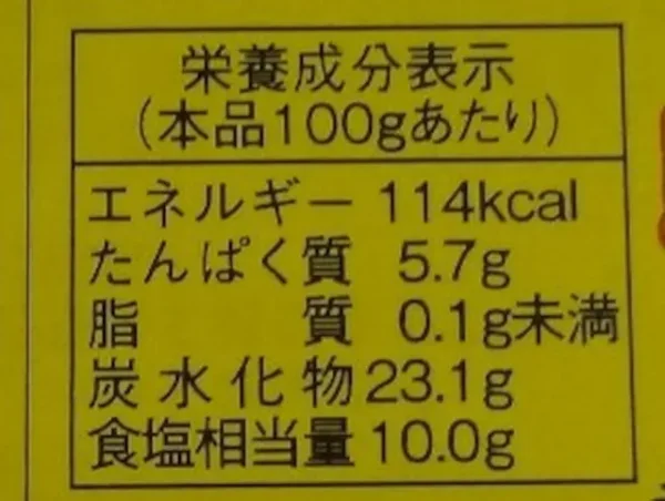 栄養成分表示